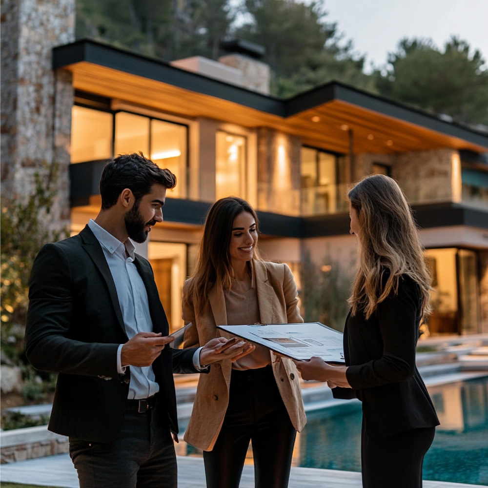 Professional tax planning meeting with documents and calculator